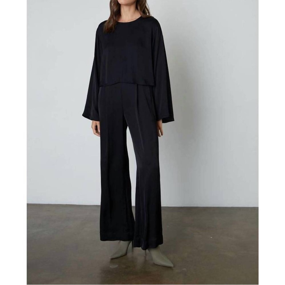 NWOT Women’s VELVET BY GRAHAM & SPENCER Cropped Silky Button Back Blouse (S) - Picture 6 of 9